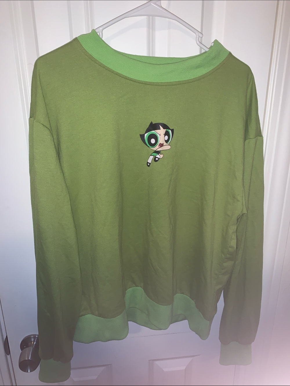 Romwe x Cartoon Network crewneck crop with Buttercup graphic